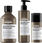 L`Oreal Professionel - Absolut Repair Molecular Set - Beschadigd Haar Pakket - Shampoo + Rinse- Off Serum + Leave In Cream - Serie Expert Giftset