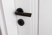 Metal zwart deurkruk set met PVC rozet - modern deurklink set - mat zwart deurkruk