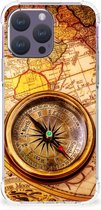 Telefoon Hoesje Geschikt voor iPhone 15 Pro Max Hoesje met transparante rand Kompas
