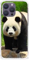 TPU Siliconen Hoesje Geschikt voor iPhone 15 Pro Max GSM Hoesje met doorzichtige rand Panda