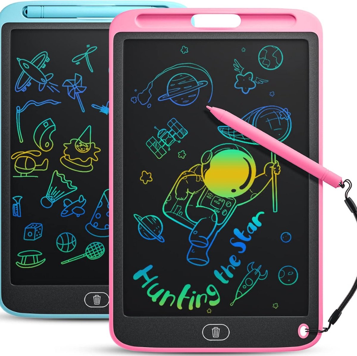 Kleyn - Tekentablet - LCD Teken Tablet - 10 Inch - Tekentablet Kinderen - Draagbaar en Digitaal - Blauw/Roze - 2 Stuks
