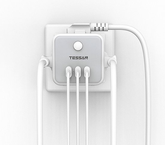 TESSAN Prise USB Multiple, Multiprise Murale 3 Prises avec 2 Ports