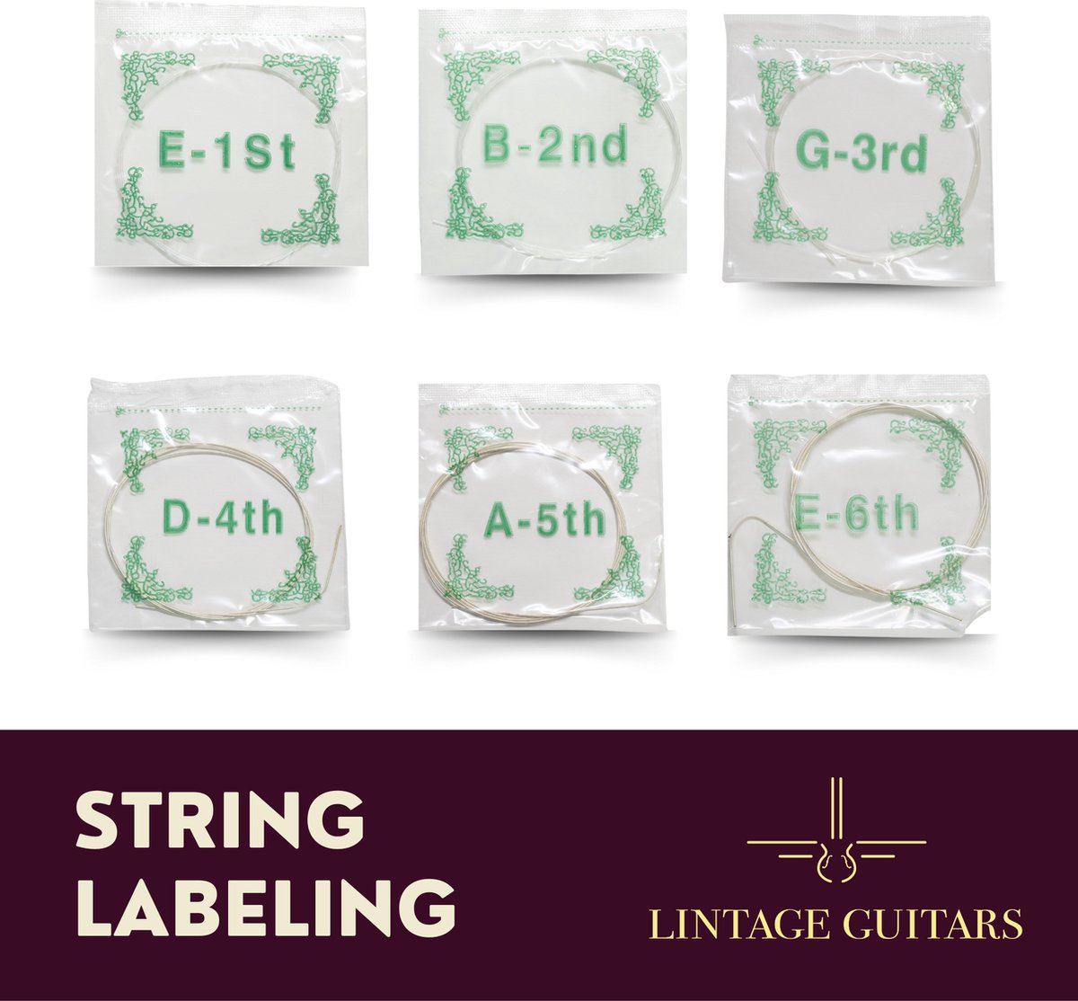 Lintage Guitars® - Cordes de guitare en nylon CS-01A - Guitare acoustique -  Set de