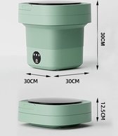 D-essentials Mini wasmachine - Inklapbaar - Met centrifuge - Draagbare wasmachine - Opvouwbaar - Kampeer wasmachine - Groen