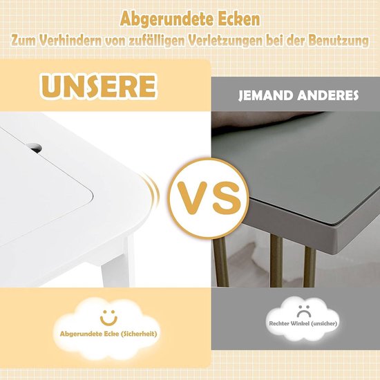 BukkitBow - Vierkante Kindertafel met Schrijftafel en 2 Stoelen van BukkitBow — afbeelding 5