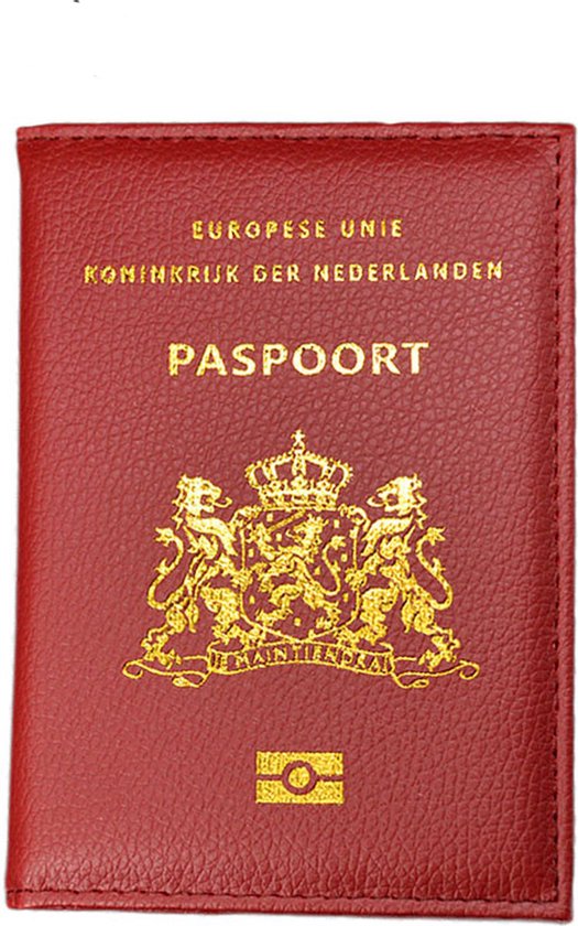 Paspoort hoesje- PASSPORT COVER - BURGUNDY RED - The Netherlands