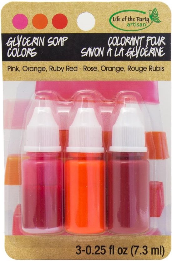 Set Savon Colorant Glycérine 3x7,3 ml Rose Oranje Rouge