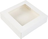 Boîte à gâteaux avec fenêtre 19x19x5cm. Wit 3 pièces