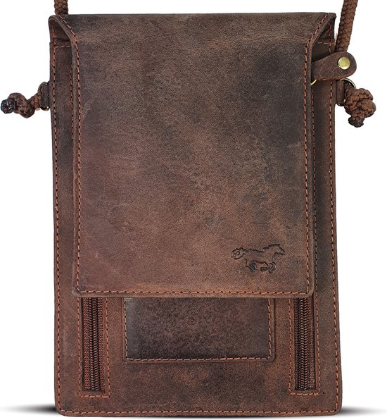 Sac de ceinture - Sac de cou - sac de cou hommes - sac de cou femmes - Sac de ceinture de sac de passeport hommes - Marron