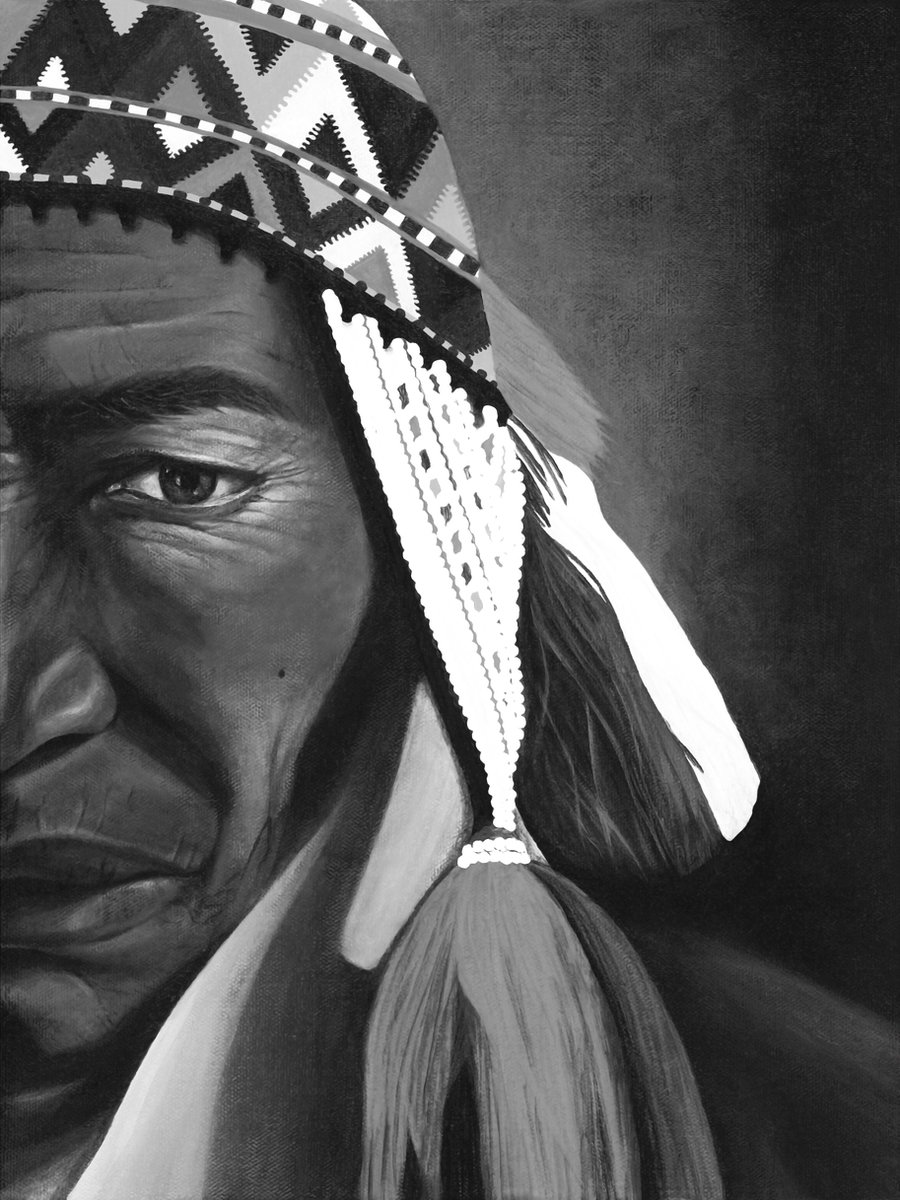Runa (Black and White Limited Print) - Framed (black) - 60x80 cm