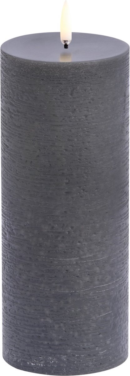 Uyuni led-kaars Melted 7,8 x 20cm grey Grijs