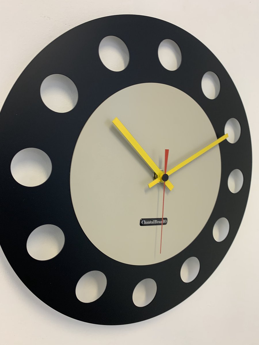 Wandklok ChantalBrandO CETARA BLACK & GREY -- MODERN DESIGN -- ZWART EN GRIJS