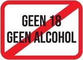 Geen 18 Geen Alcohol - Set van 3 Stickers - 5 cm hoog