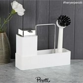 Homestar Zeep Pompje Set -Wit - Dispenser Set - Hygiene Set - Badkamer Bak - Inclusief Schoonmaakborstel