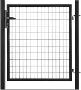 Tuinpoort - Staal - 1x2m - Maaswijdte 100 x 50 mm - Zwart