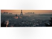 PVC Schuimplaat- Eiffeltoren - Parijs - Stad - Gebouw - 60x20 cm Foto op PVC Schuimplaat