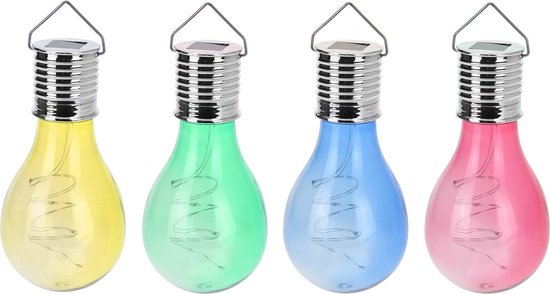 Lampe Solar suspendue boule - bleue - éclairage solaire de jardin - 15 cm