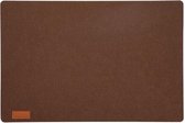 Rechthoekige placemat met ronde hoeken polyester cappuccino bruin 30 x 45 cm - Placemats/onderleggers - Tafeldecoratie