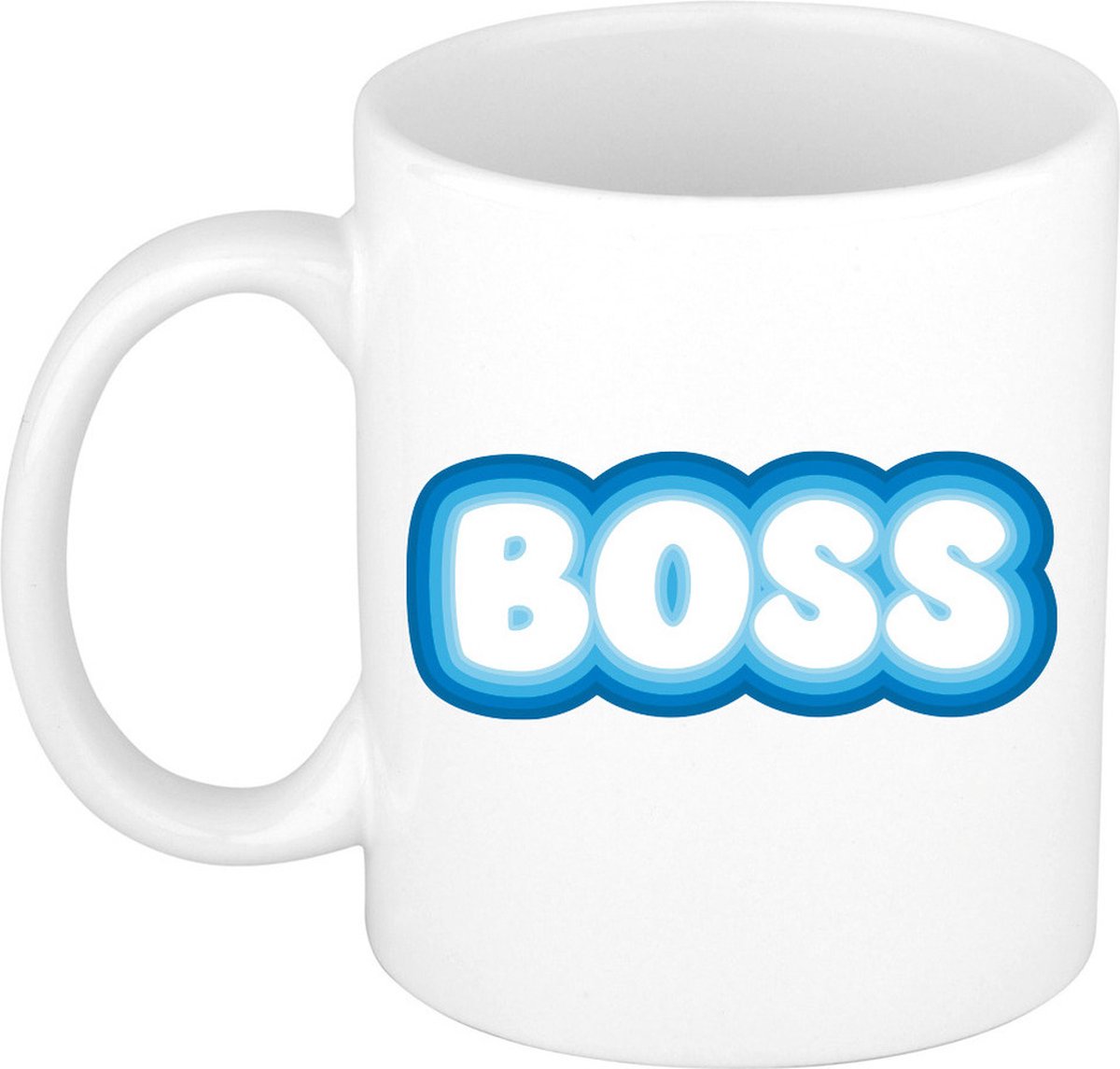 Bellatio Decorations Cadeau mok voor baas - blauw - grappig - keramiek - 300 ml - boss