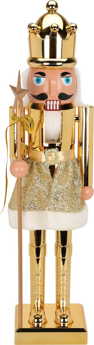 Christmas Decoration notenkraker decoratie figuur/beeld -60 cm - goud - kunststof