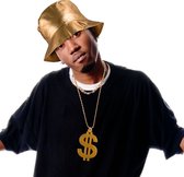 Funny Fashion Célèbre rappeur Cool Dogg ensemble de déguisement - chaîne dollar/capuchon doré - pour adultes
