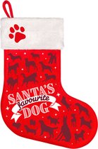 Kerstsok voor de hond - Favourite dog - 37 cm - kerstsokken voor huisdieren