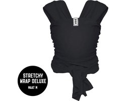 ByKay Stretchy Deluxe - rekbare draagdoek baby - ergonomisch - tot 18kg - 100% biologisch katoen - zwart - maat M