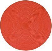 Ronde placemat rood - gevlochten kunststof - 38 cm - Onderleggers