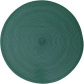 Ronde placemat emerald groen - gevlochten kunststof - 38 cm - Onderleggers