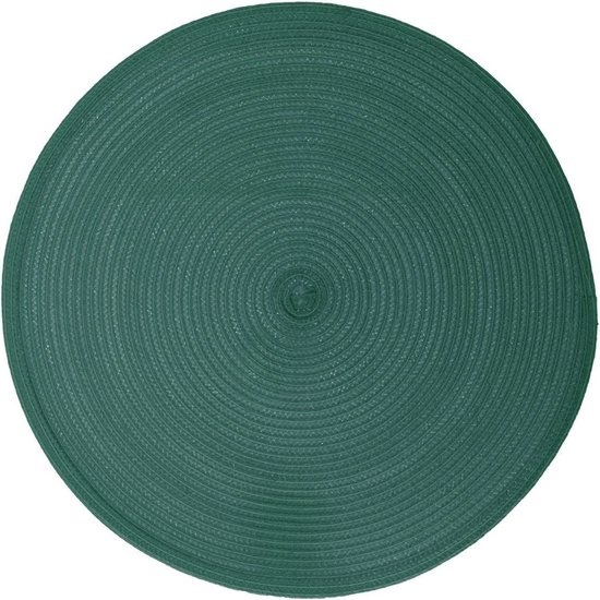 Ronde placemat emerald groen gevlochten kunststof 38 cm