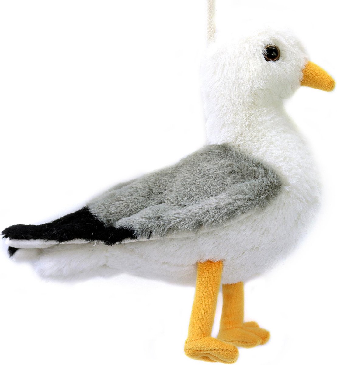 Creation pluche zeemeeuw knuffeldier - grijs/wit - met geluid - 20 cm