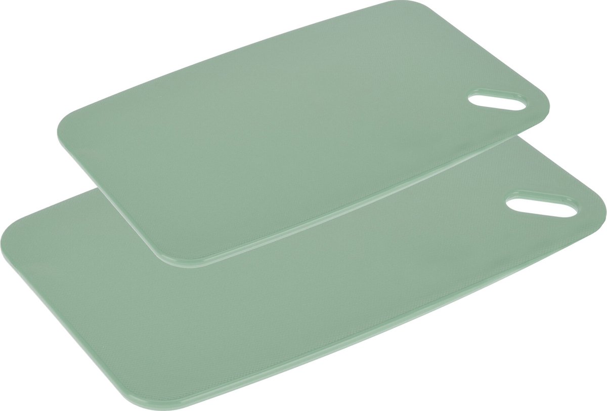 Excellent houseware Snijplanken - set van 2 - kunststof - groen - 30/35 cm
