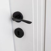 Metal zwart Deurkruk set met PVC rozet en sleutelgat - modern deurklink - zwart deurbeslag set