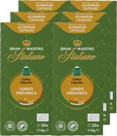 Gran Maestro Italiano - Lungo Organica - Capsules de Tasses à café compatibles Nespresso - Bio - 6 x 20 tasses