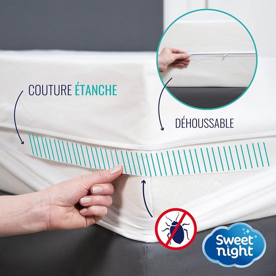 Protection Anti-acariens Housse Matelas Imperméable Double - Et Punaises De Lit Housse Zippée Matelas