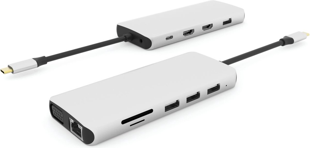 eSTUFF ES623009 interface hub USB 3.2 Gen 1 (3.1 Gen 1) Type-C 5000 Mbit/s Grijs