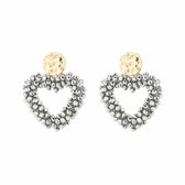 Bijoutheek Clips d'oreilles Perles' Oreilles Coeur Perlé Argent