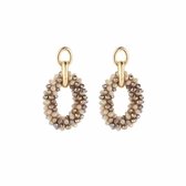 Bijoutheek Clips d'oreilles Perles Ovales Beige