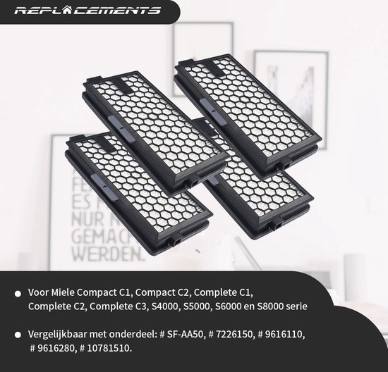 HEPA Filters geschikt voor Miele Active Airclean (c1, c2 en c3