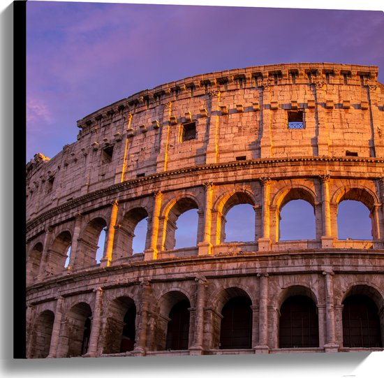 Canvas - Colosseum - Rome - Stad - Gebouw - 60x60 cm Foto op Canvas Schilderij (Wanddecoratie op Canvas)