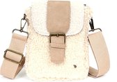 Naturel telefoon- en schoudertasje Gestel | veganleather | telefoontasje | tassentrends | teddy | multifunctionele tas | modetrends2023