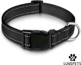 Lunspets Halsband hond - Hondenhalsband - Hondenriem - Reflecterend - Zwart - Waterdicht - Oersterk - Geschikt voor iedere hondenriem - voor Grote honden - Maat XL