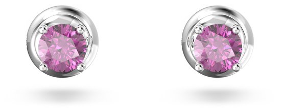 Boucles d'oreilles Swarovski 5639135 clou rhodié plaqué or blanc avec cristal Swarovski taillé en couleur