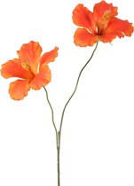 Viv! Home Luxuries Hibiscus - zijden bloem - oranje - 83cm