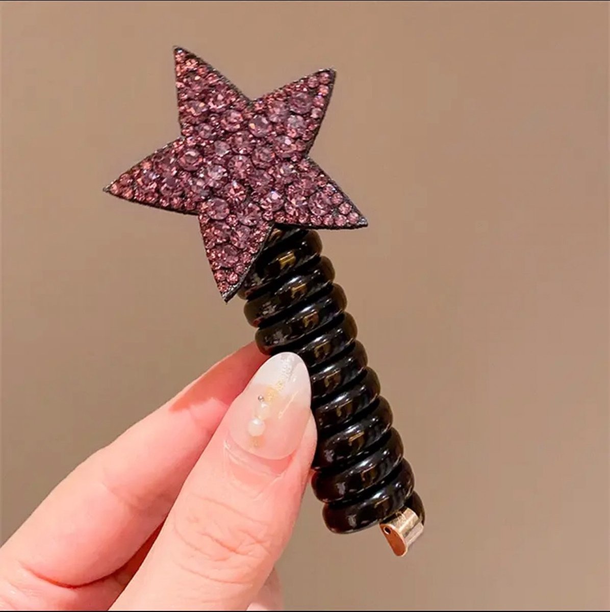 Paardenstaart Accessoires Ster Roze Glitter - Bubbel Paardenstaart - 1 stuk