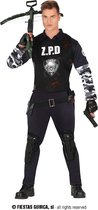 Guirca - Politie & Detective Kostuum - Zpd Zombie Police Department Security - Man - Zwart - Maat 52-54 - Halloween - Verkleedkleding