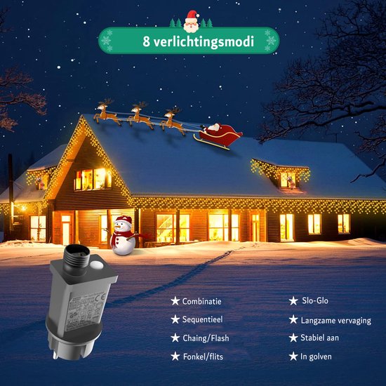 Hopelit Led Lichtketting, Led Lichtsnoer Buiten RGB 30m 300LEDs, Kerstverlichting String Lights met Stekker Timer 8 Modi Geheugenfunctie Waterdicht voor Christmas Tree, Bruiloft, Balkon