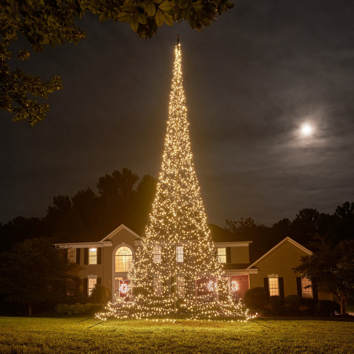 Fairybell LED Buiten Kerstboom voor in de vlaggenmast - 12 meter - 4000 LEDs - Warm wit - Fairybell
