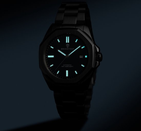 Brightson The Prestige - Montre automatique homme - Etanche - Verre saphir - Acier inoxydable 316L - Argent / Zwart