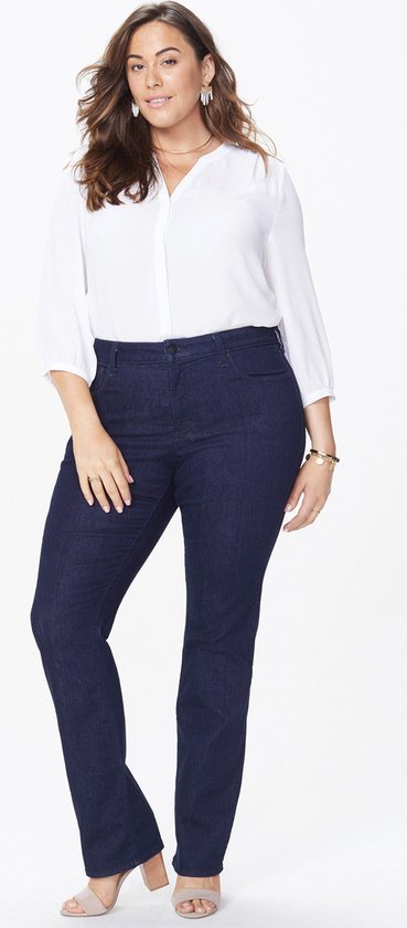 NYDJ Marilyn Straight Jeans Donkerblauw Premium Denim (Plus) | Rinse